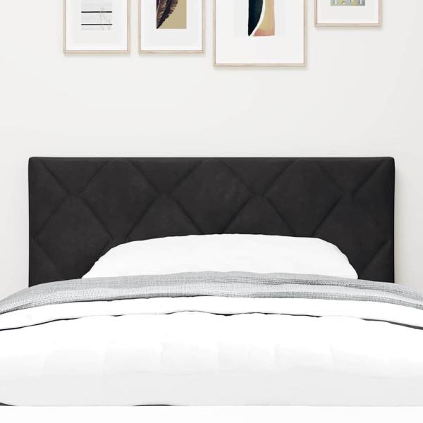 LED Kopfteil Diamantblock Design Schwarz 90 cm Samt