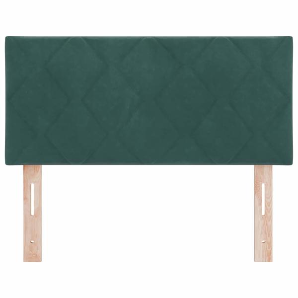 LED Kopfteil Diamantblockdesign Dunkelgrün 90 cm Samt