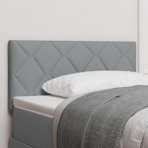 ARDEBO.de - LED Kopfteil Rautenmuster Hellgrau 100 cm Stoff