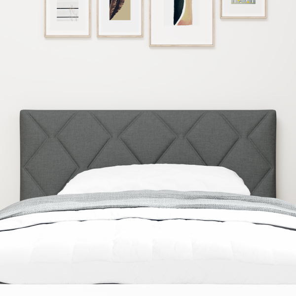 LED Kopfteil Grau 100 cm Stoff