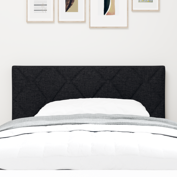 LED Kopfteil Schwarz 100 cm Stoff