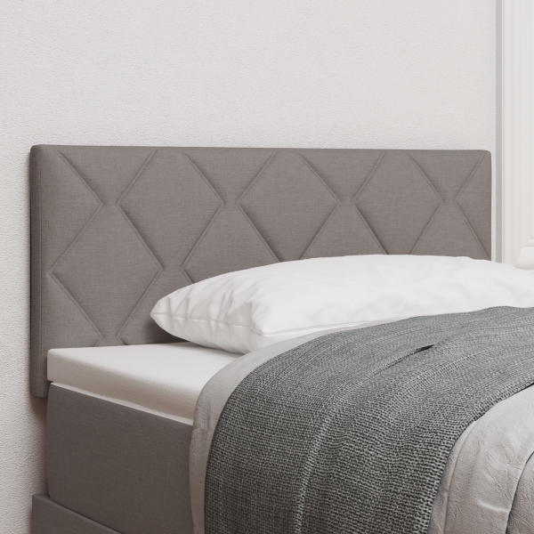 LED Kopfteil Rautenmuster Taupe 100 cm Stoff