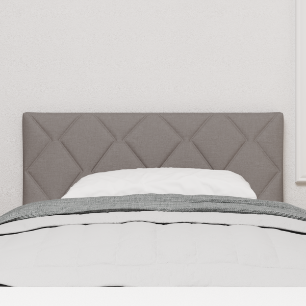 LED Kopfteil Rautenmuster Taupe 100 cm Stoff