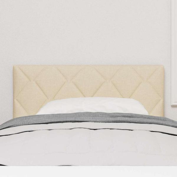 LED Kopfteil Rautenmuster Creme 100 cm Stoff