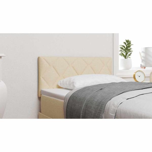 LED Kopfteil Rautenmuster Creme 100 cm Stoff