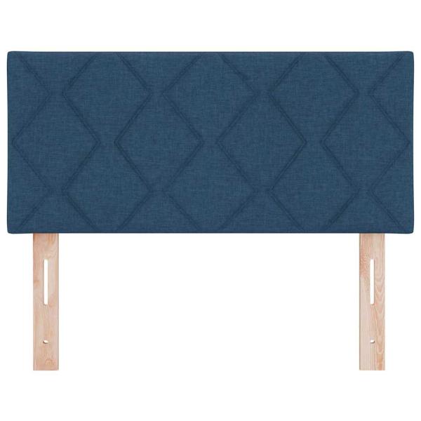 Blaues LED Kopfteil Rautenmuster Blau 100 cm Stoff