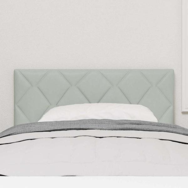 LED Kopfteil Diamantblock Design Hellgrau 100 cm Velvet