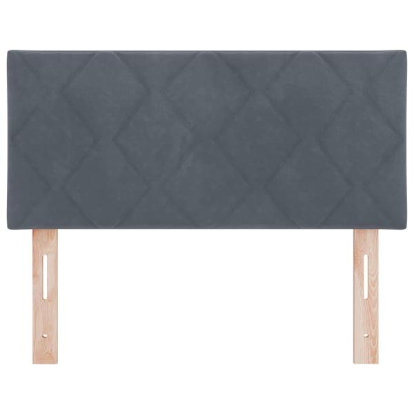 LED Kopfteil mit Diamantblock Design in Dunkelgrau, 100 cm Velours