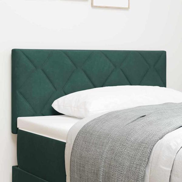 ARDEBO.de - LED Kopfteil mit Diamantblockdesign Dunkelgrün 100 cm Samt