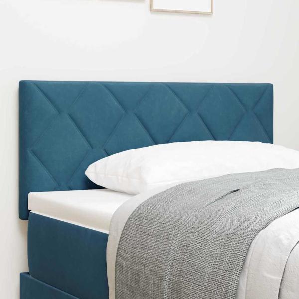 ARDEBO.de - LED Kopfteil Diamantblock Design Dunkelblau 100 cm Samt