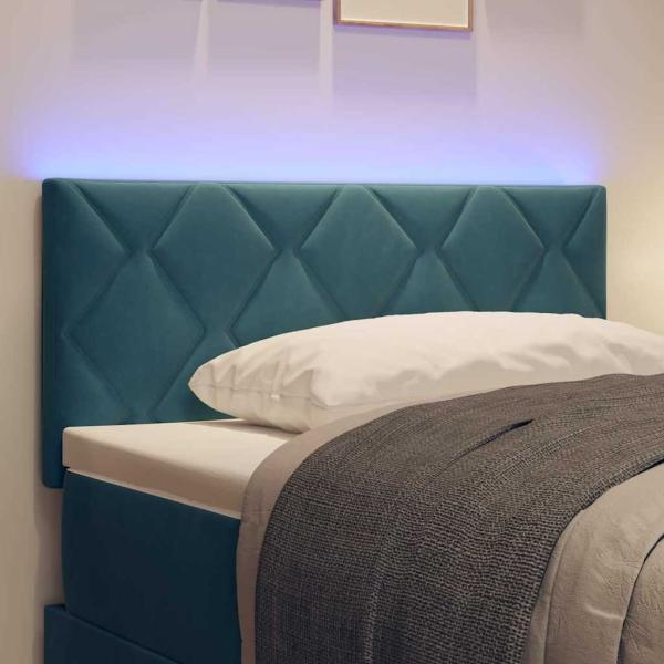 LED Kopfteil Diamantblock Design Dunkelblau 100 cm Samt