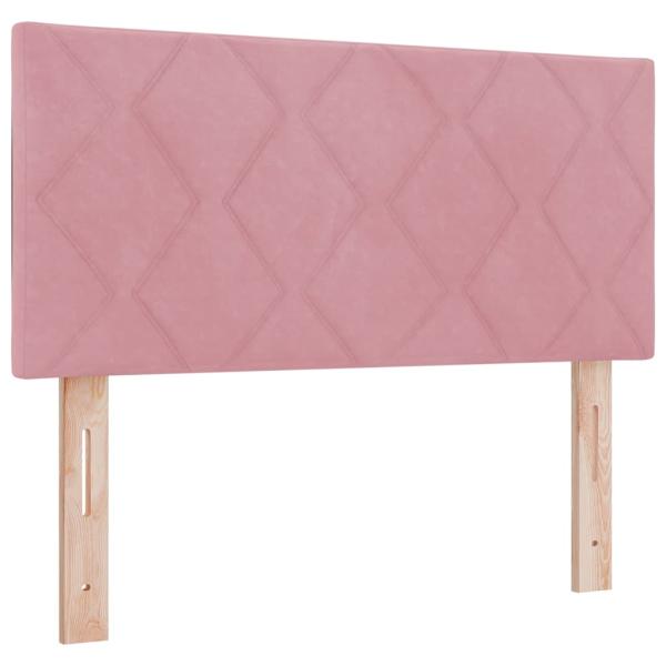 LED Kopfteil Diamantblockdesign Rosa 100 cm Samt
