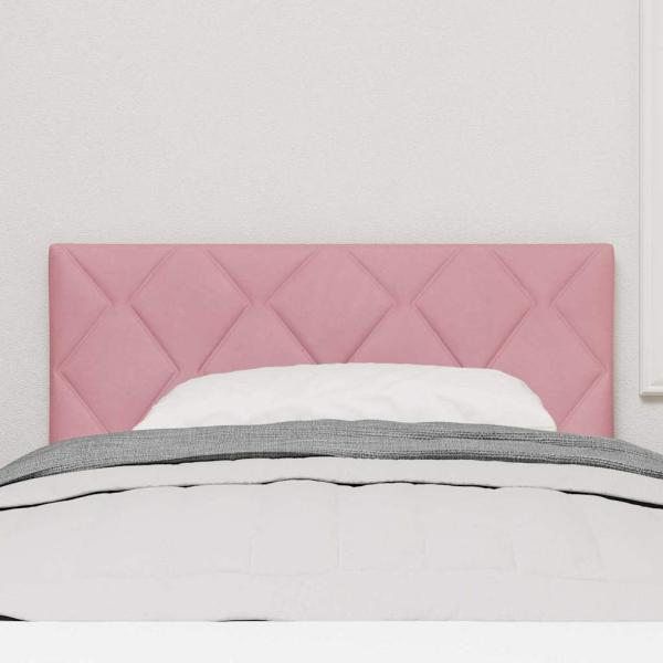 LED Kopfteil Diamantblockdesign Rosa 100 cm Samt