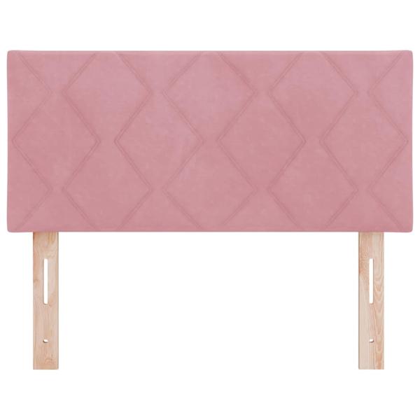 LED Kopfteil Diamantblockdesign Rosa 100 cm Samt