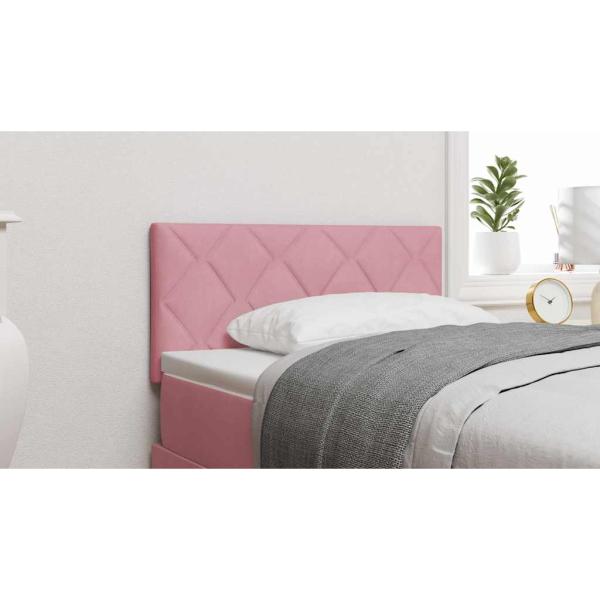 LED Kopfteil Diamantblockdesign Rosa 100 cm Samt