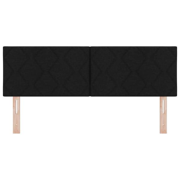 LED Kopfteil Rautenmuster Schwarz 144 cm Stoff