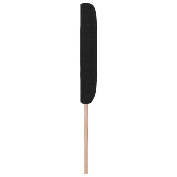 LED Kopfteil Rautenmuster Schwarz 144 cm Stoff