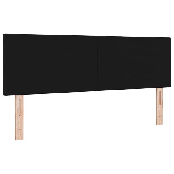 LED Kopfteil Rautenmuster Schwarz 144 cm Stoff