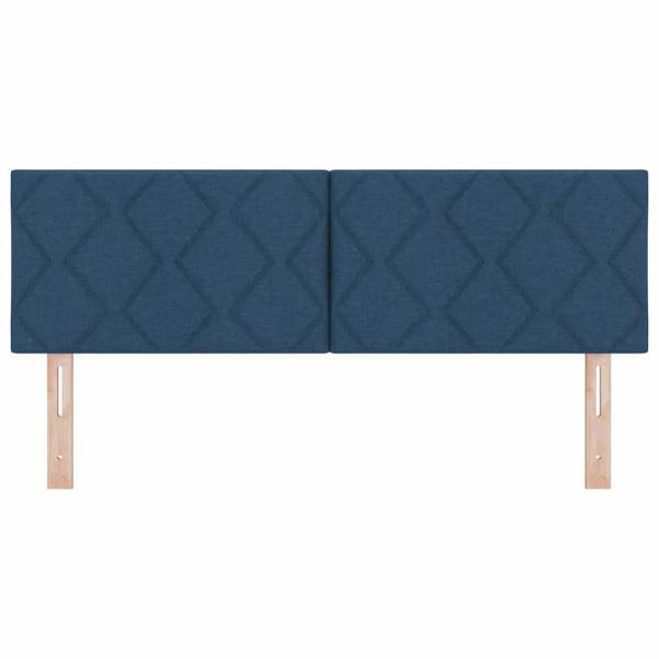 LED Kopfteil Rautenmuster Blau 144 cm Stoff