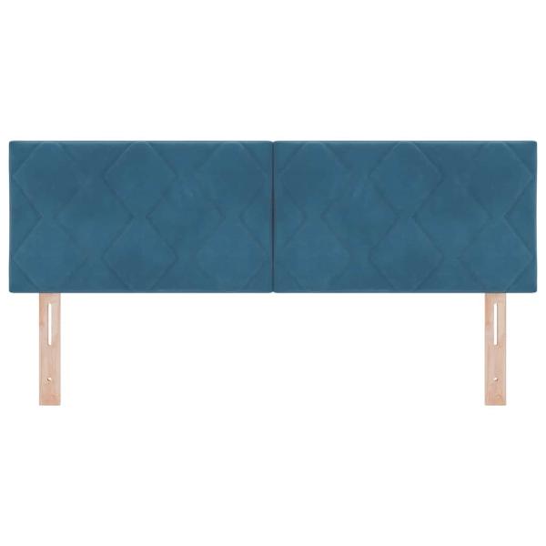 LED Kopfteil Diamantblock Design Dunkelblau 144 cm Samt