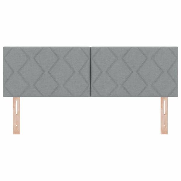 LED Kopfteil Rautenmuster Hellgrau 160 cm Stoff