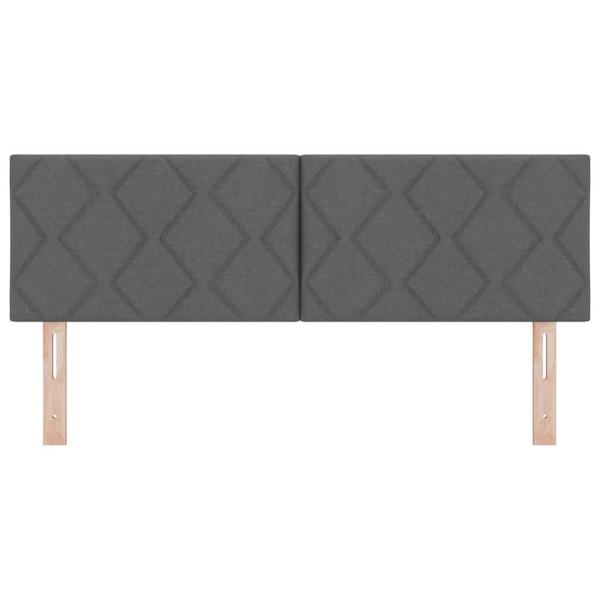 LED Kopfteil Rautenmuster Dunkelgrau 160 cm Stoff
