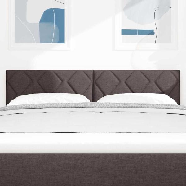 LED Kopfteil Rautenmuster Dunkelbraun 160 cm Stoff