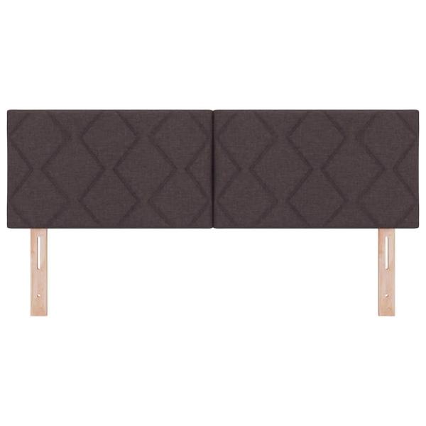 LED Kopfteil Rautenmuster Dunkelbraun 160 cm Stoff