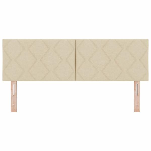 LED Kopfteil Rautenmuster Creme 160 cm Stoff