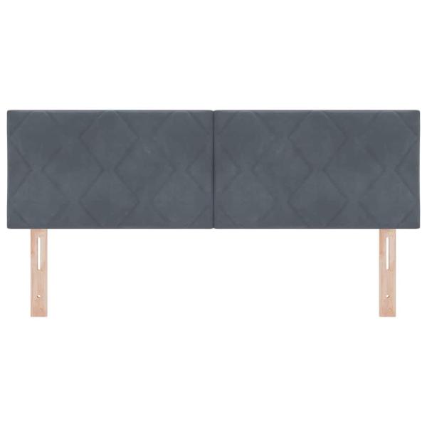 LED Kopfteil Diamantblock Design Dunkelgrau 160 cm Samt