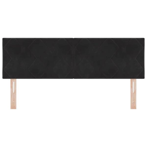 LED Kopfteil Diamantblock Design Schwarz 160 cm Samt