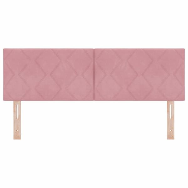 LED Kopfteil Diamantblockmuster Rosa 160 cm Samt
