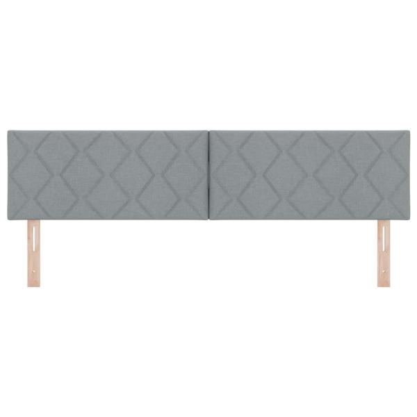 LED Kopfteil Rautenmuster Hellgrau 180 cm Stoff