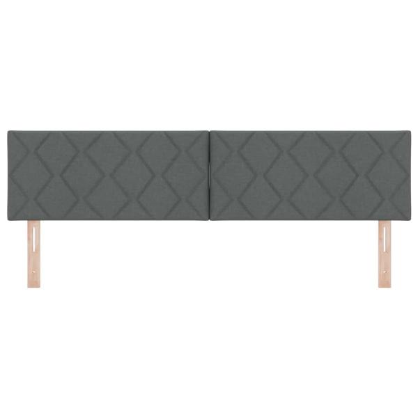 LED Kopfteil Rautenmuster Dunkelgrau 180 cm Stoff