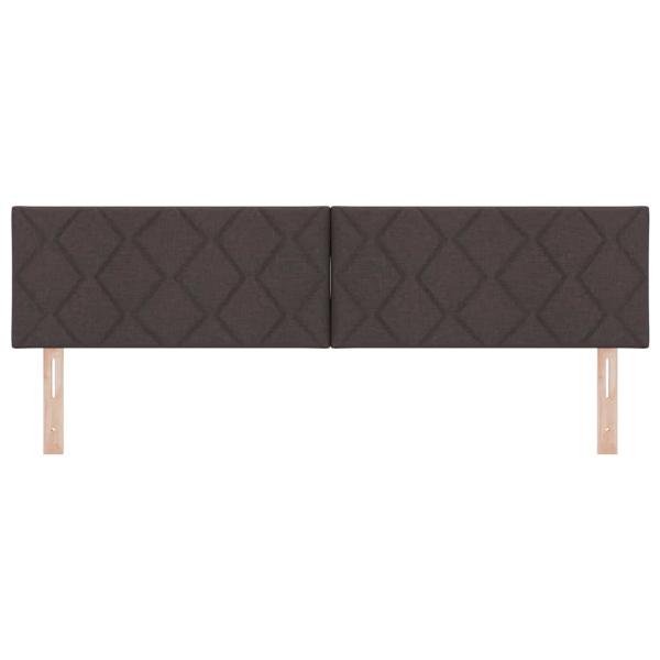 LED Kopfteil Rautenmuster Dunkelbraun 180 cm Stoff