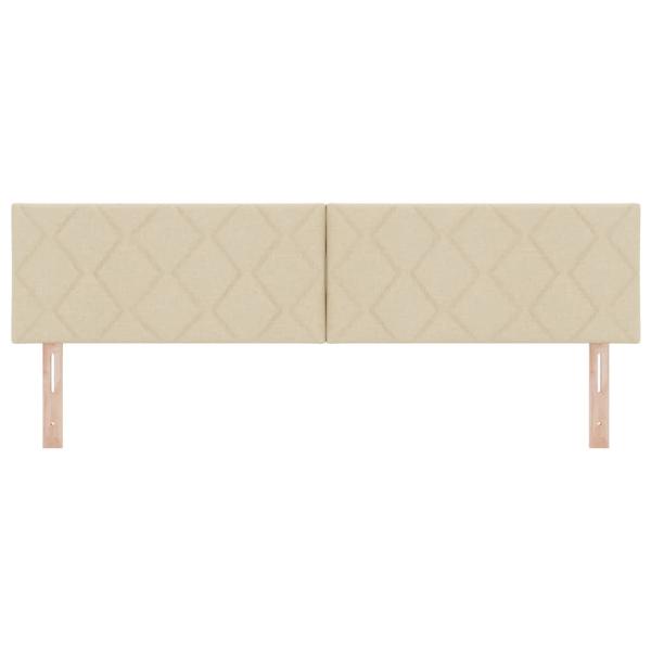 LED Kopfteil Rautenmuster Creme 180 cm Stoff