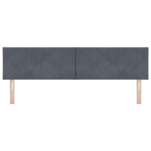 LED Kopfteil Design mit Diamantblöcken Dunkelgrau 180 cm Samt