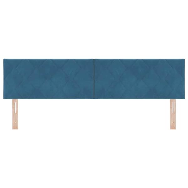 LED Kopfteil Diamantblöcke Design Dunkelblau 180 cm Velvet