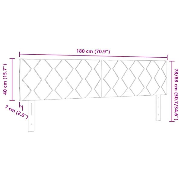 LED Kopfteil Diamantblöcke Design Dunkelblau 180 cm Velvet