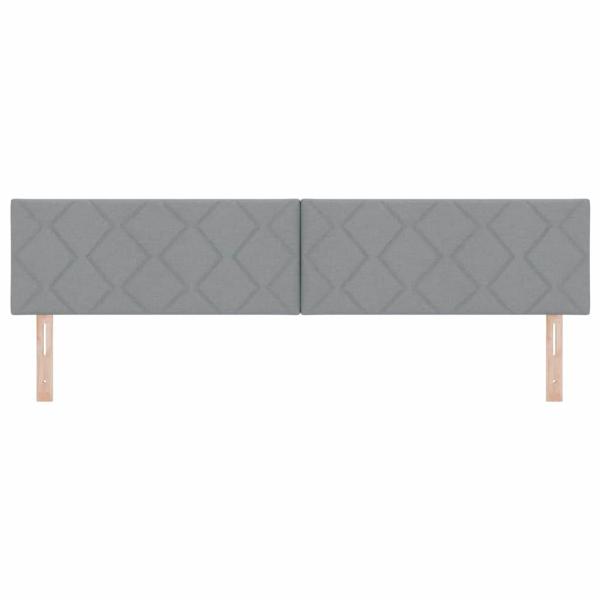 LED Kopfteil Rautenmuster Hellgrau 200 cm Stoff