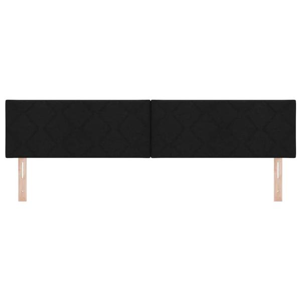 LED Kopfteil Rautenmuster Schwarz 200 cm Stoff