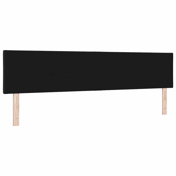 LED Kopfteil Rautenmuster Schwarz 200 cm Stoff