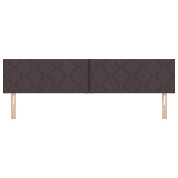 LED Kopfteil Rautenmuster Dunkelbraun 200 cm Stoff
