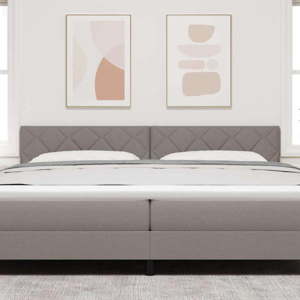 LED Kopfteil Rautenmuster Taupe 200 cm Stoff