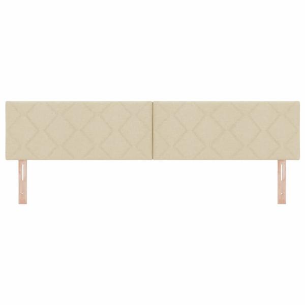 LED Kopfteil Rautenmuster Creme 200 cm Stoff