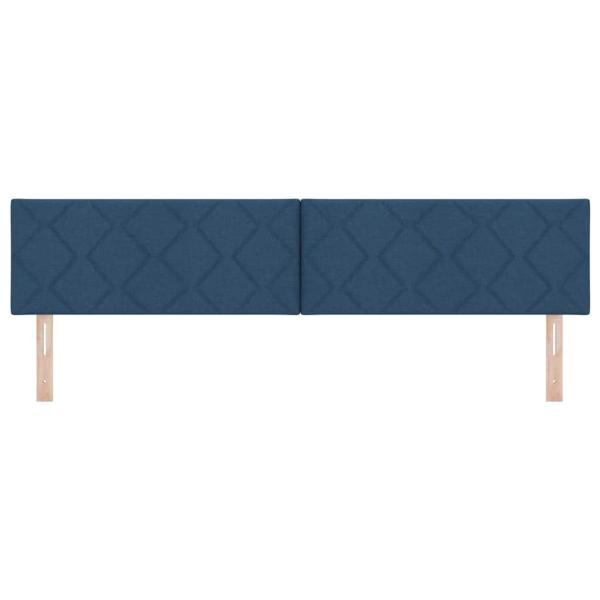 LED Kopfteil Rautenmuster Blau 200 cm Stoff