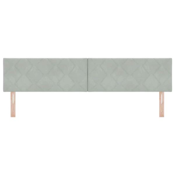 LED Kopfteil Diamantblocks Design Hellgrau 200 cm Velvet