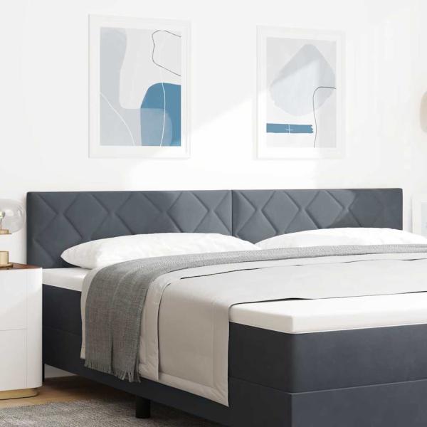 ARDEBO.de - LED Kopfteil Diamantblock Design Dunkelgrau 200 cm Velvet