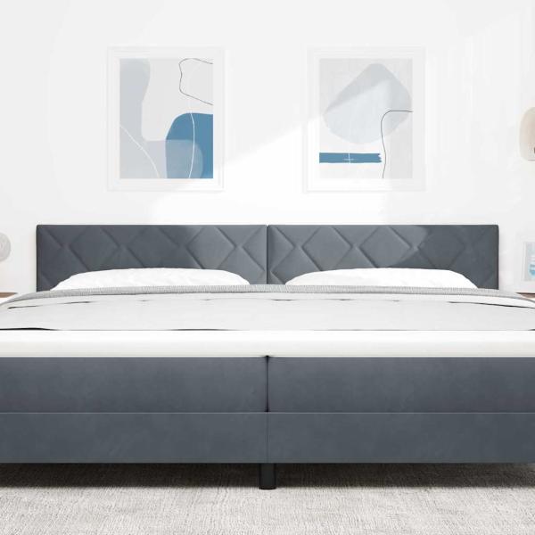 LED Kopfteil Diamantblock Design Dunkelgrau 200 cm Velvet