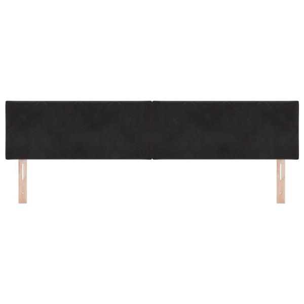 LED Kopfteil Diamantblöcke Design Schwarz 200 cm Samt